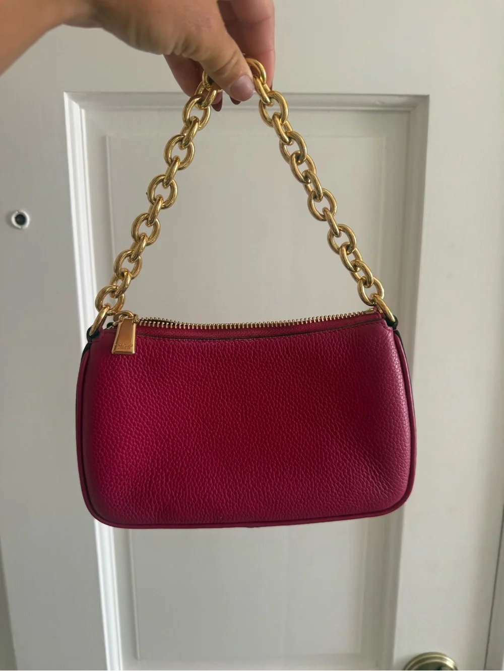 Kate Spade New York Pink Jolie Small Convertible Pebbled Leather Bag
